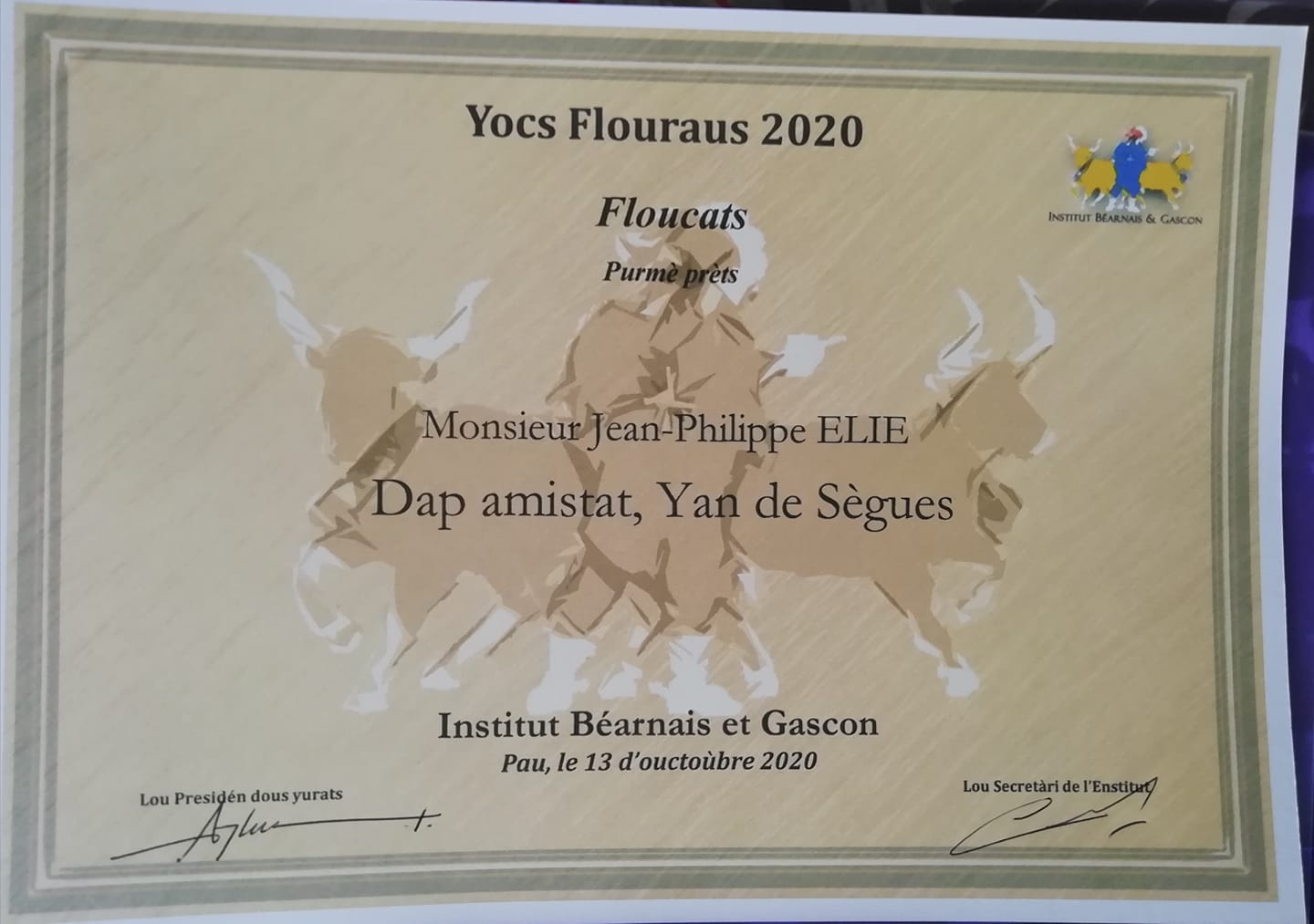 Le prix béarnais de Jean-Philippe Elie